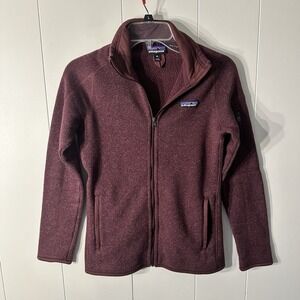 Patagonia Better Sweater Jacket Women Extra Small Full Zip Burgundy Fleece Knit